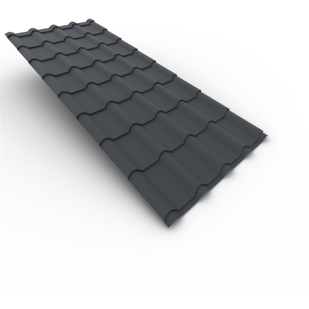 Tigla metalica Smart, gri mat (RAL 7016), 0.5 mm, 294 x 118.5 cm, 3.48 mp