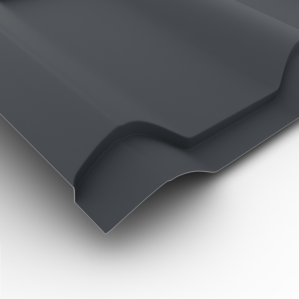Tigla metalica Smart, gri mat (RAL 7016), 0.5 mm, 294 x 118.5 cm, 3.48 mp