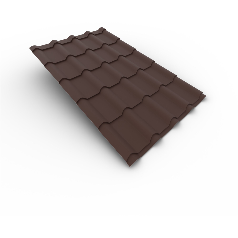 Tigla metalica Smart, maro mat (RAL 8017), 0.5 mm, 189 x 118.5 cm, 2.24 mp