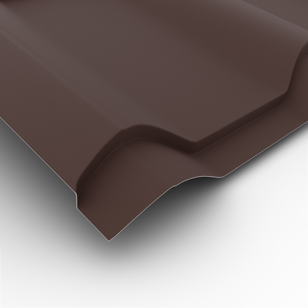 Tigla metalica Smart, maro mat (RAL 8017), 0.5 mm, 294 x 118.5 cm, 3.48 mp
