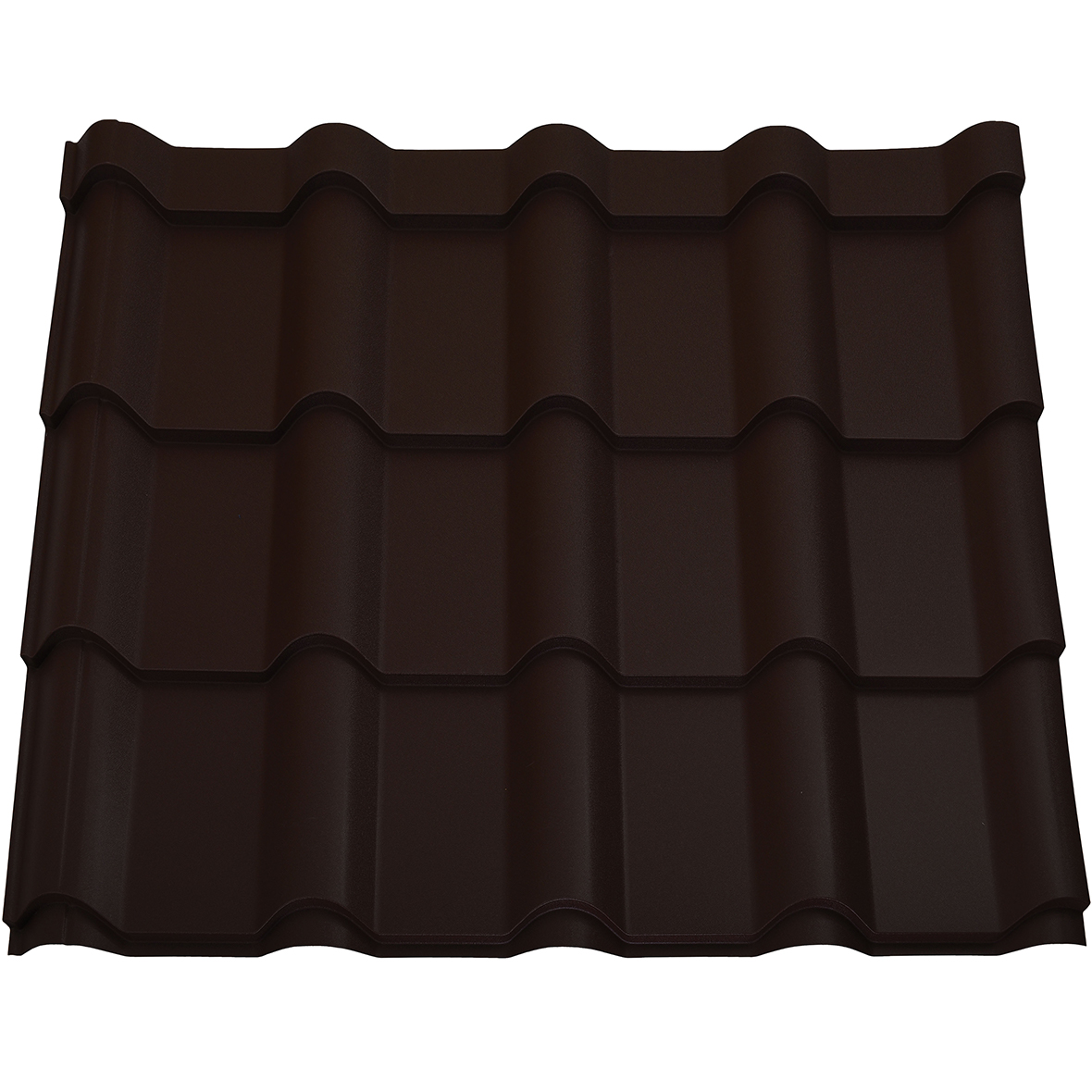 Tigla metalica Smart, maro mat (RAL 8019), 0.5 mm, 189 x 118.5 cm, 2.24 mp