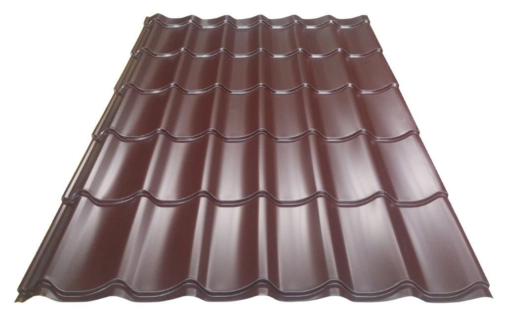 Tigla metalica Smart, maro lucios (RAL 8017), 0.45 mm, 185 x 120 cm, 2.22 mp