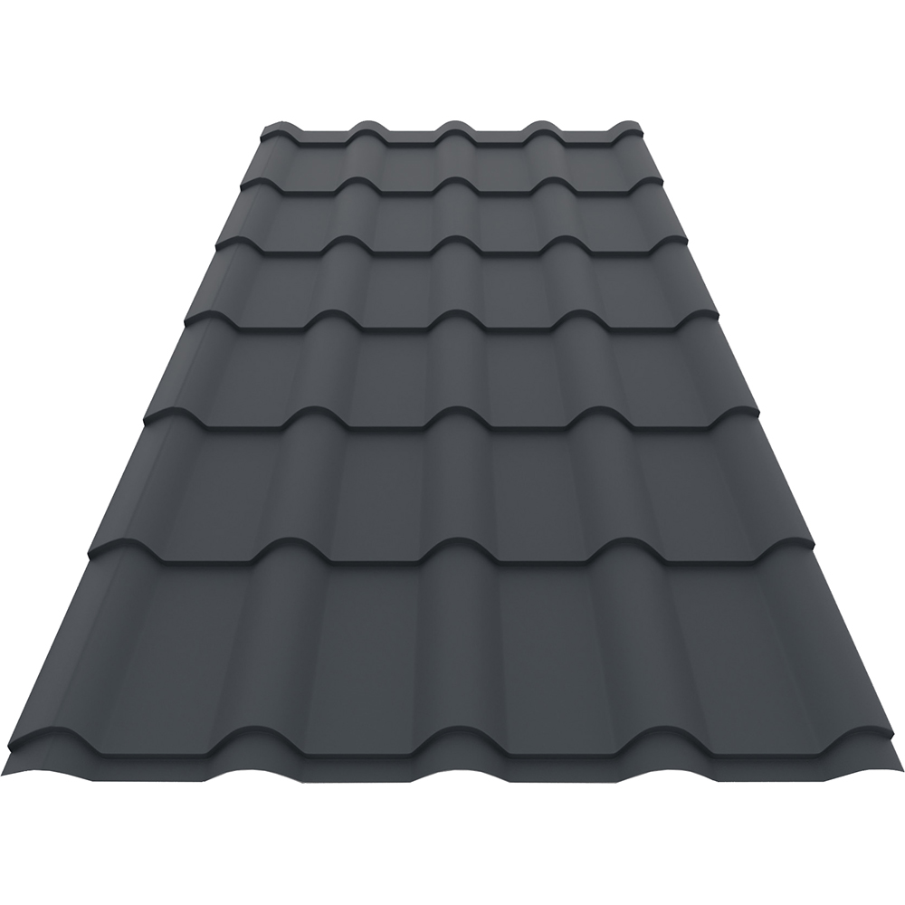 Tigla metalica Smart Mediteran, gri mat (RAL 7016), 0.5 mm