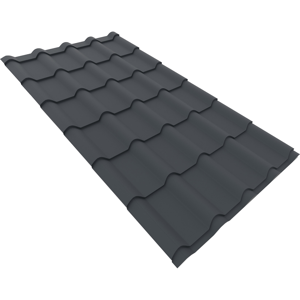 Tigla metalica Smart Mediteran, gri mat (RAL 7016), 0.5 mm