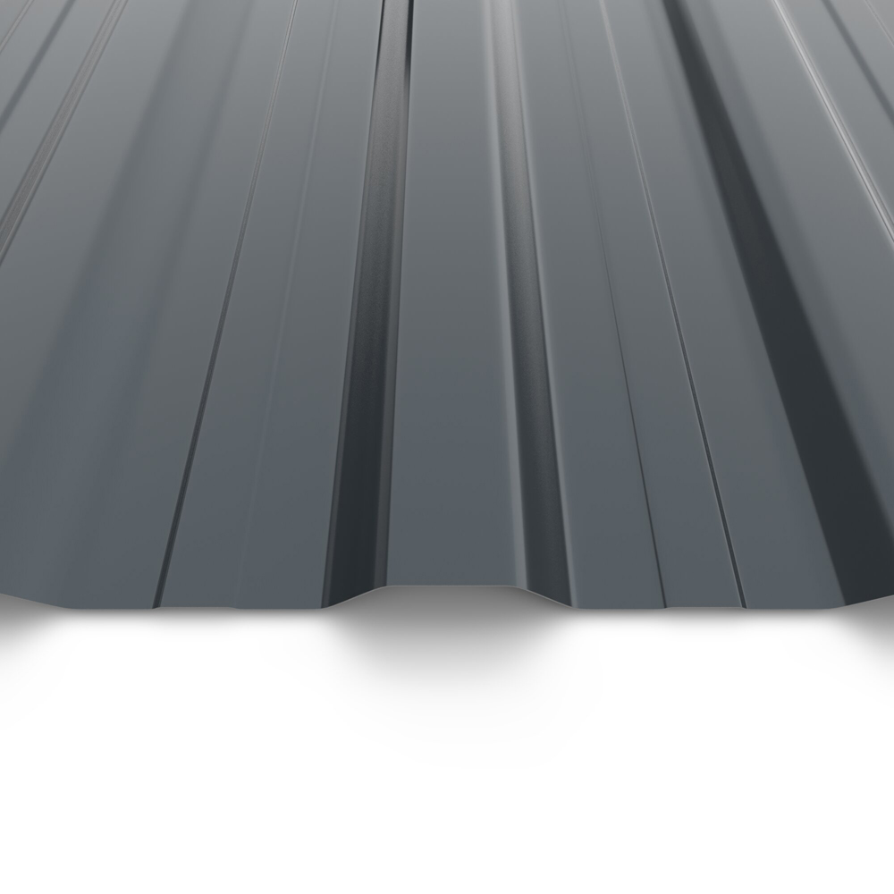Tabla cutata H18 Bravo, gri lucios (RAL 7016), 0.35 mm, 200 cm x 113.4 cm
