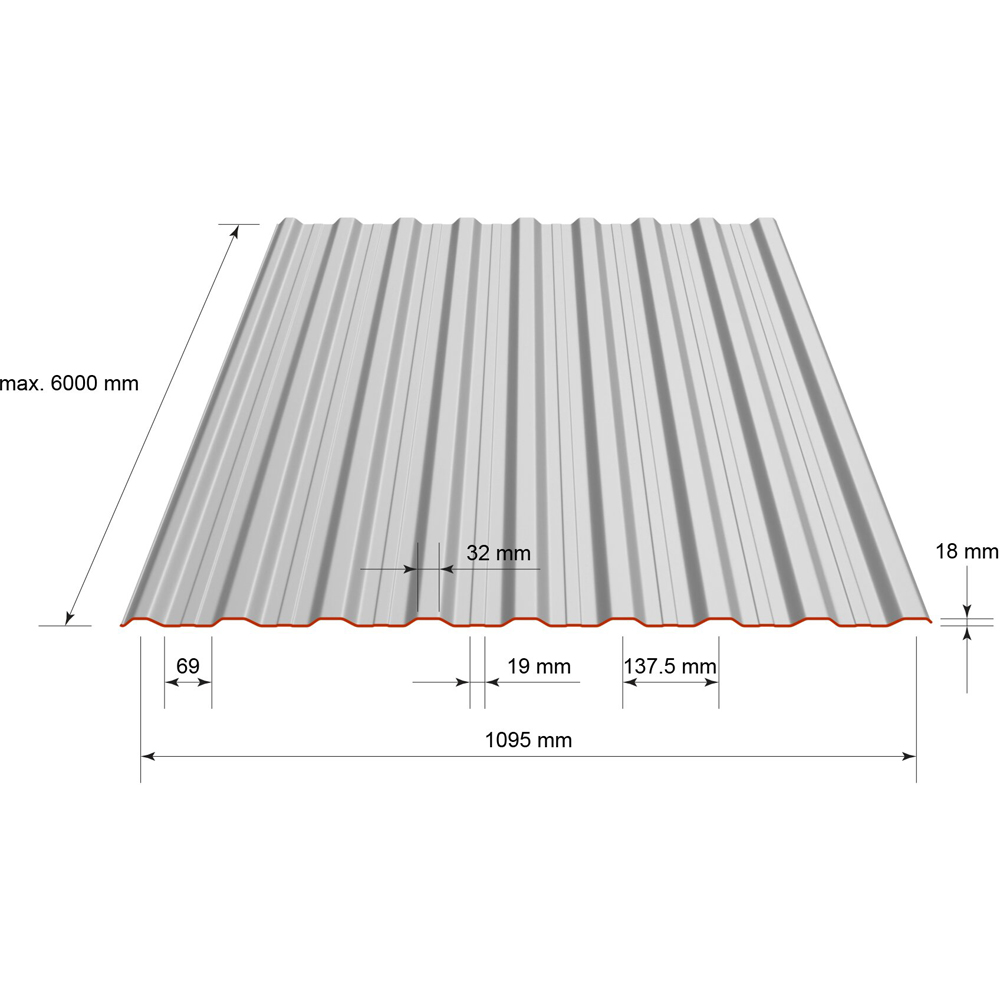 Tabla cutata H18 Bravo, gri lucios (RAL 7016), 0.35 mm, 200 cm x 113.4 cm