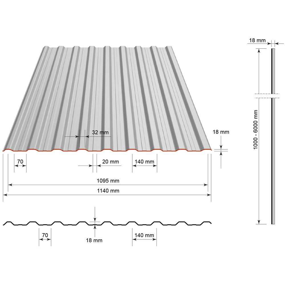 Tabla cutata H18 Bravo, maro lucios (RAL 8017), 0.35 mm, 200 x 113.4 cm