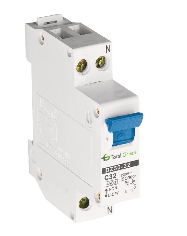 Disjunctor electric faza + nul 32 A, 5 kA, 220 - 240 V, 50 - 60 Hz  Total Green