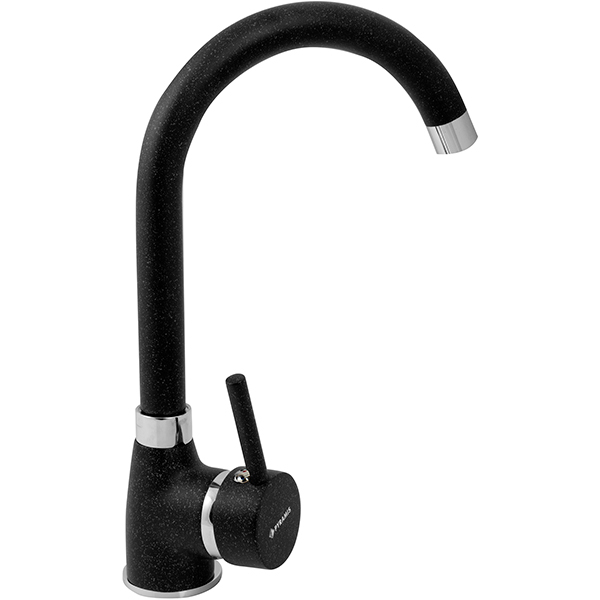 Pachet chiuveta PYRAMIS Round Elegant, compozit granit + baterie, negru