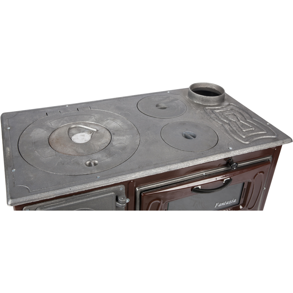Soba cu plita de gatit pe lemne tip dreapta Fantazia, 6.4 kW, 80 x 43.7 x 75 cm, maro