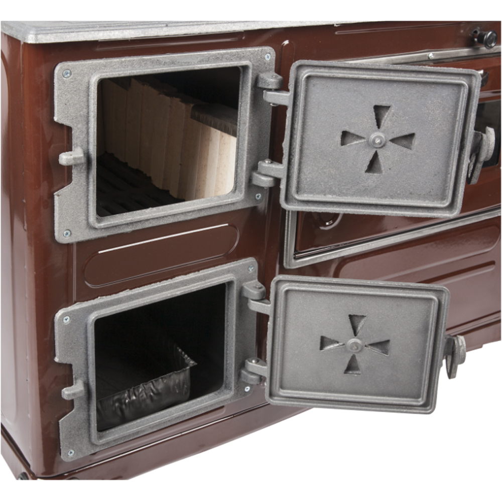 Soba cu plita de gatit pe lemne tip dreapta Fantazia, 6.4 kW, 80 x 43.7 x 75 cm, maro
