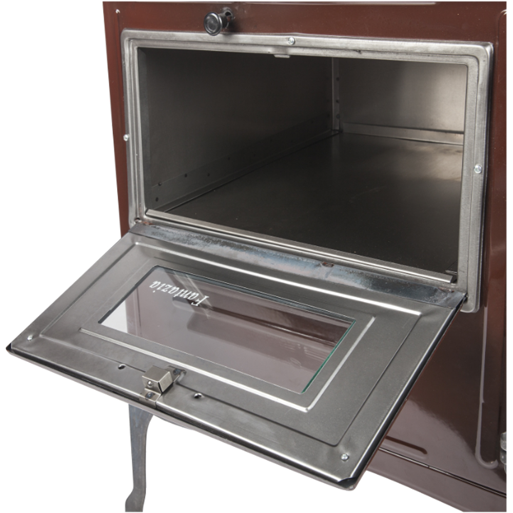 Soba cu plita de gatit pe lemne Honest, 6.4 kW, 80 x 75 x 43.7 cm, maro