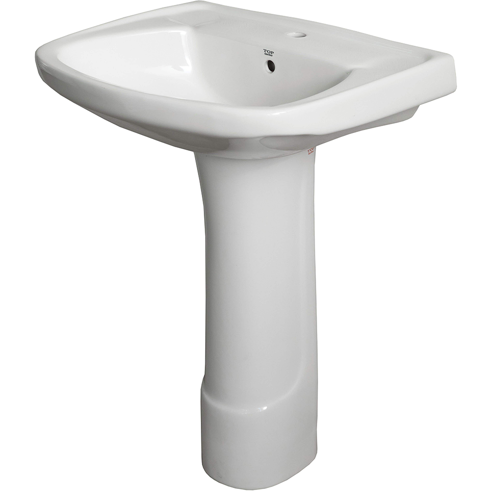 Set lavoar baie si piedestal Lebanese, ceramica, 60 x 50 x 82.5 cm, alb