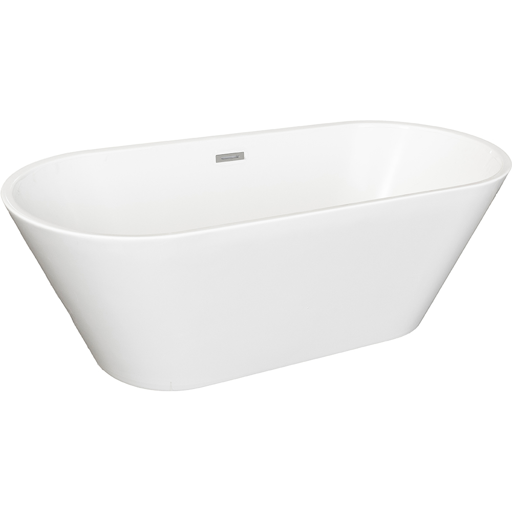Cada baie freestanding Bresi Well, acril, 170 x 75 x 58 cm, alb