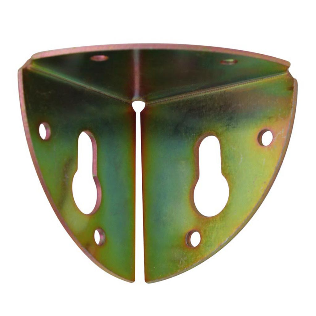 Coltar fixare mobila, 37 x 37 mm, zincat galben 