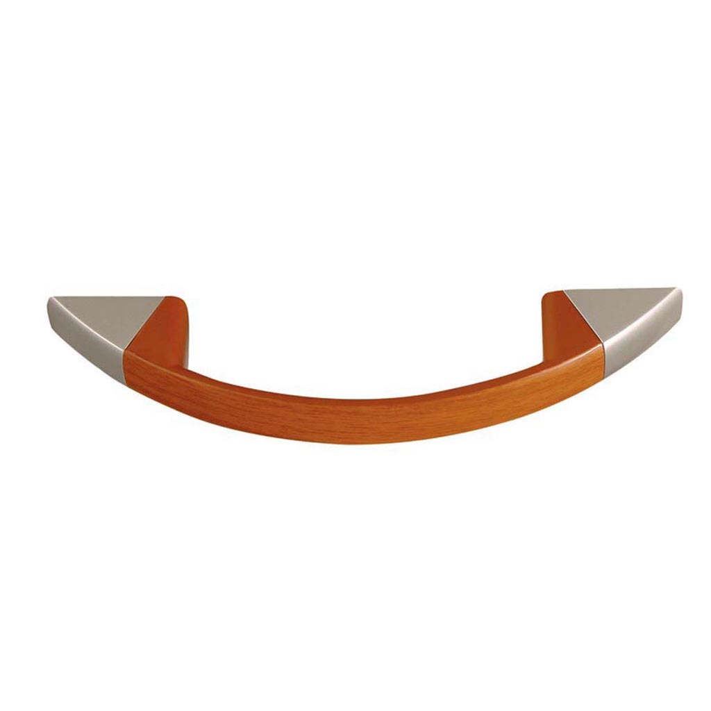 Maner mobila arcada plastic, 96 mm, cires si crom satinat