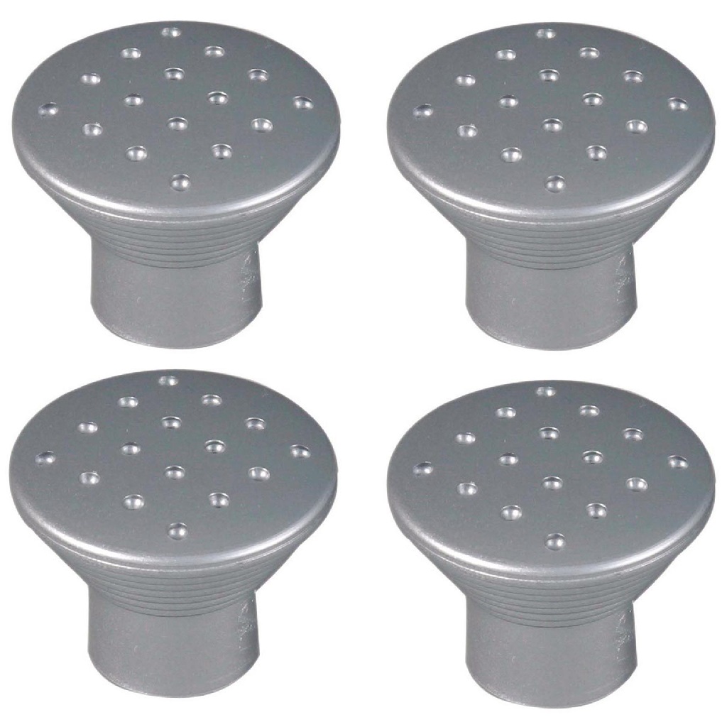 Set 4 butoni plastic, 30 x 23 mm, crom satinat