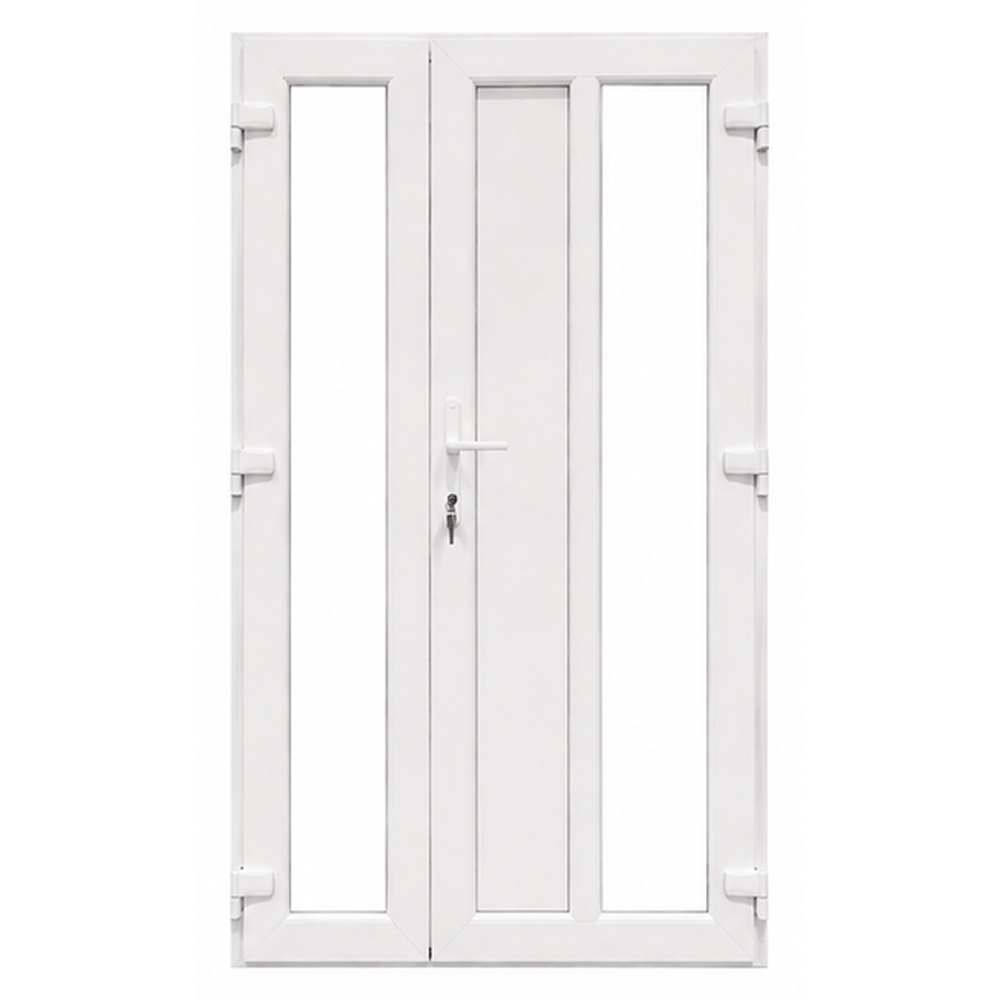 Usa exterior FENSTERWELT, cu geam, dreapta, PVC, 120 x 205 cm, alb