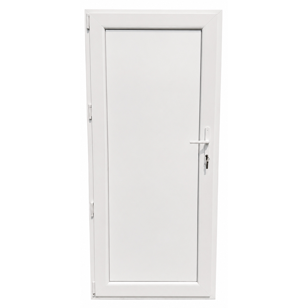 Usa exterior FENSTERWELT, fara geam, stanga, PVC, 88 x 195 cm, alb