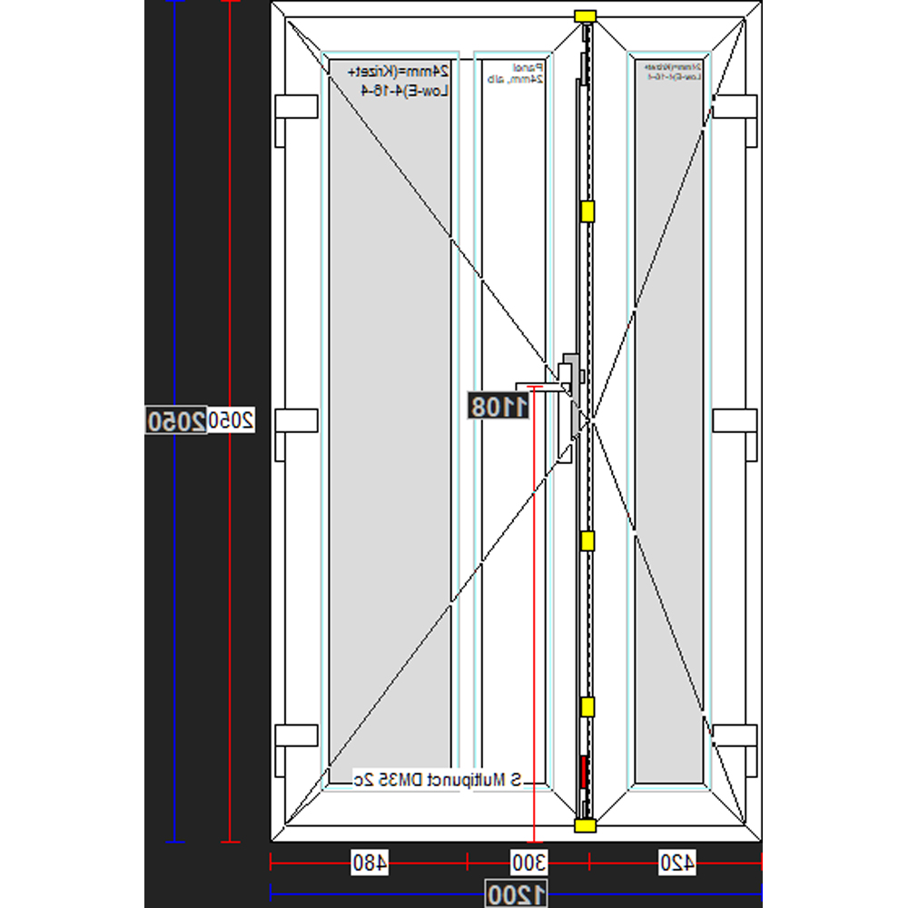 Usa exterior FENSTERWELT, cu geam, stanga, PVC, 120 x 205 cm, alb