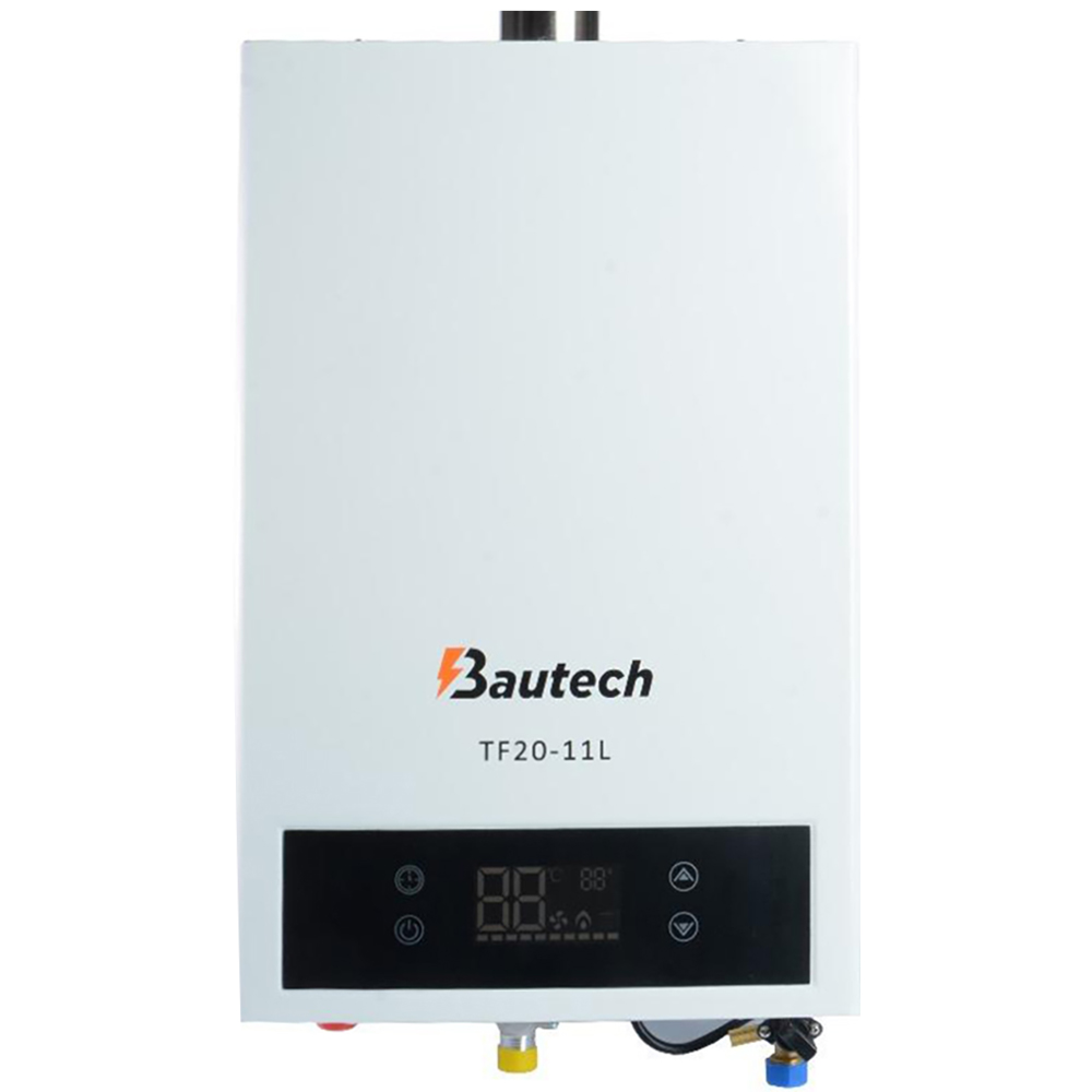 Instant apa calda pe gaz GPL BAUTECH TF20-11 L, 11l/min, 20kW, tiraj fortat, alb