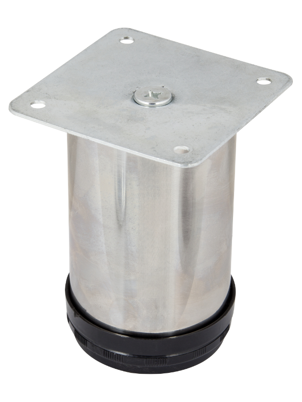 Picior mobilier reglabil, inox, 5 cm, alb