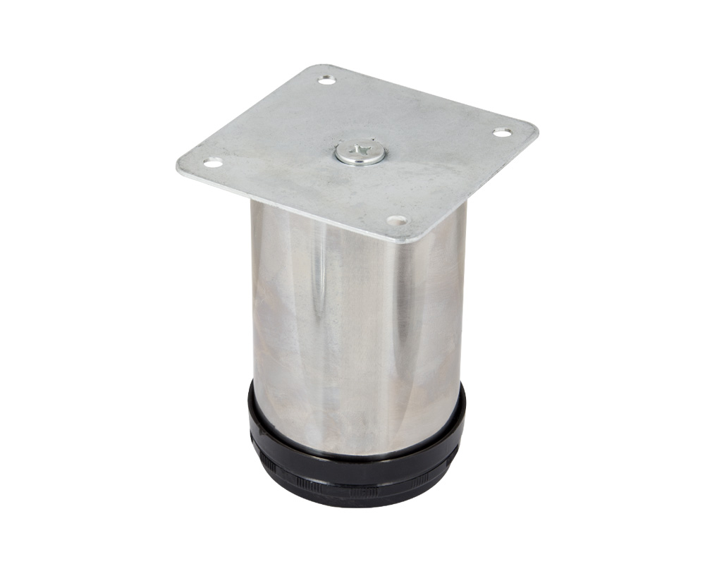 Picior mobilier reglabil, inox, 10 cm, alb