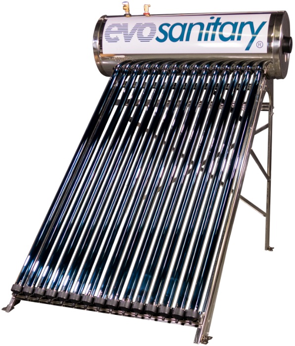 Sistem panou solar EVOSANITARY, 18 tuburi vidate, inox, 147l