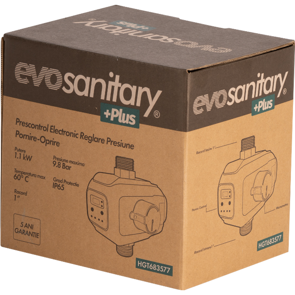 Prescontrol electronic EVOTOOLS, 1.1 kW, reglare presiune pornire-oprire