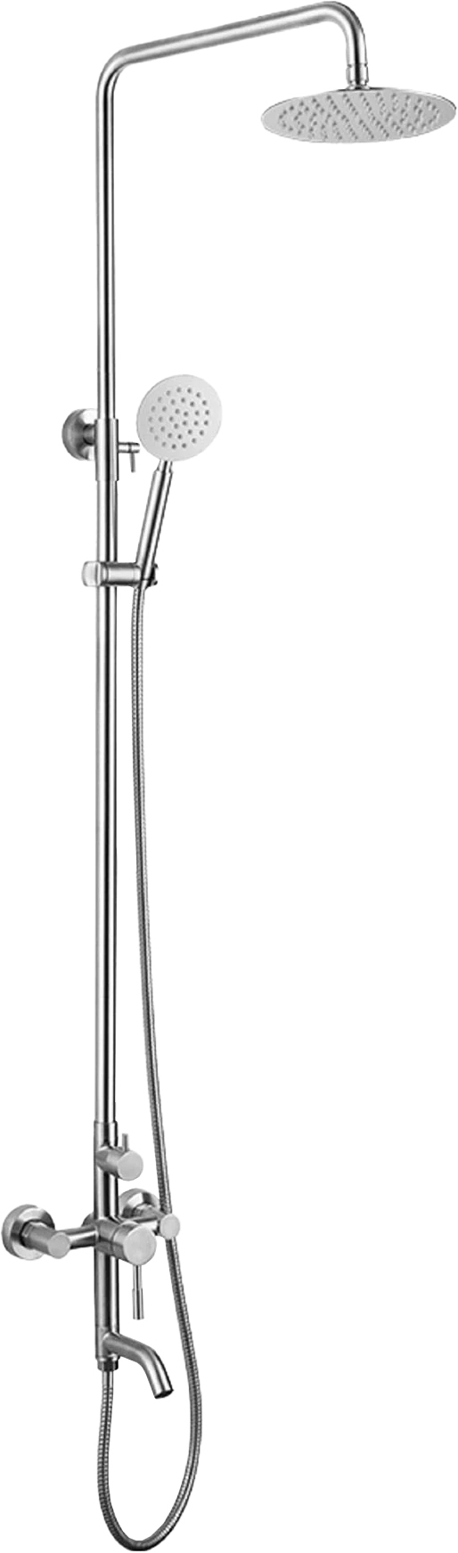 Sistem cada si dus REECOMER, inox, monocomanda, 1.5 m, argintiu
