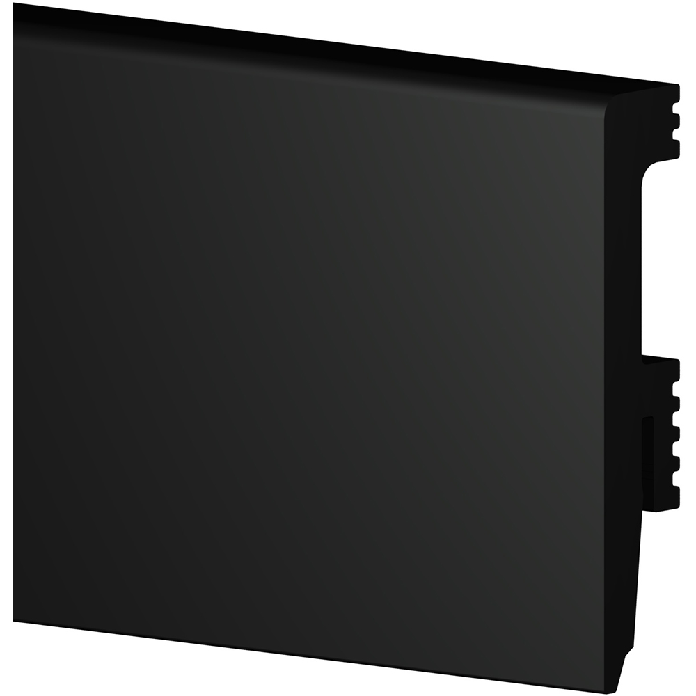 Plinta PPRBU80N, polimer, 220 x 8 x 1.6 cm, negru mat