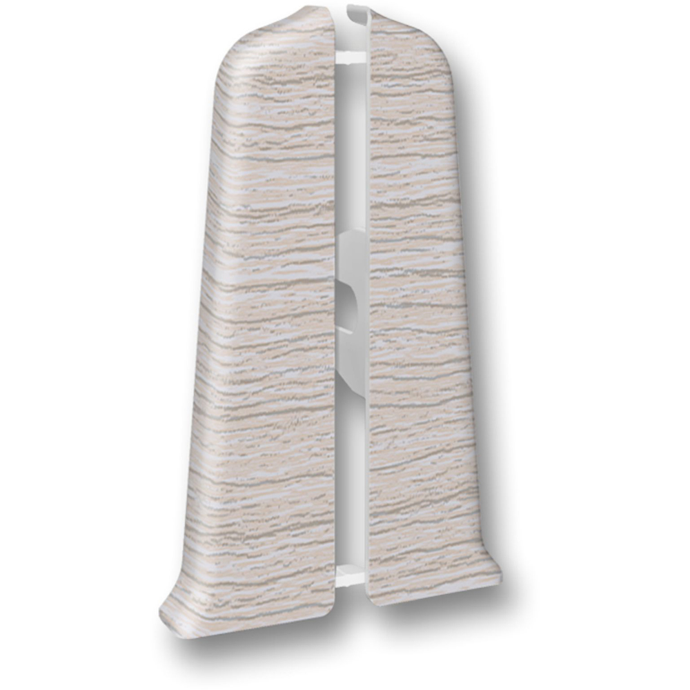 Terminatie plinta Wood Class, D85, PVC, 2 buc/set, frasin gri