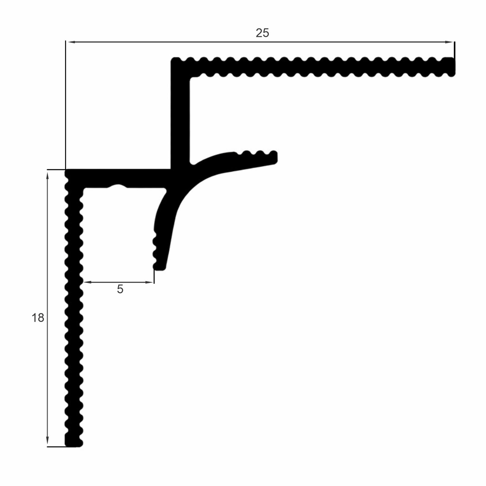 Profil colt interior Wood Class WP3433-02, 270 x 2.5 cm, 18 mm, aluminiu, argintiu