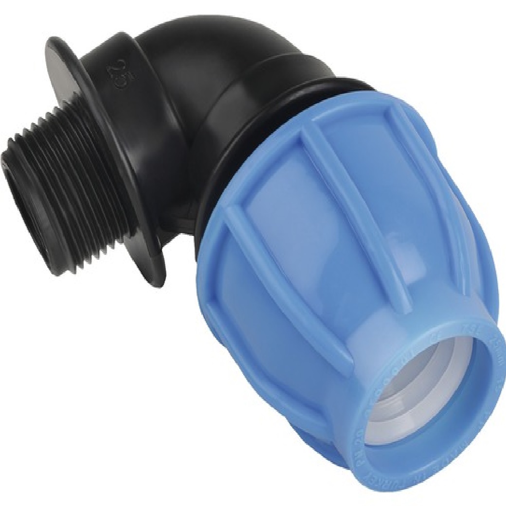 Cot compresiune PEHD, 40mm, filet exterior, 1/4", polipropilena, negru-albastru