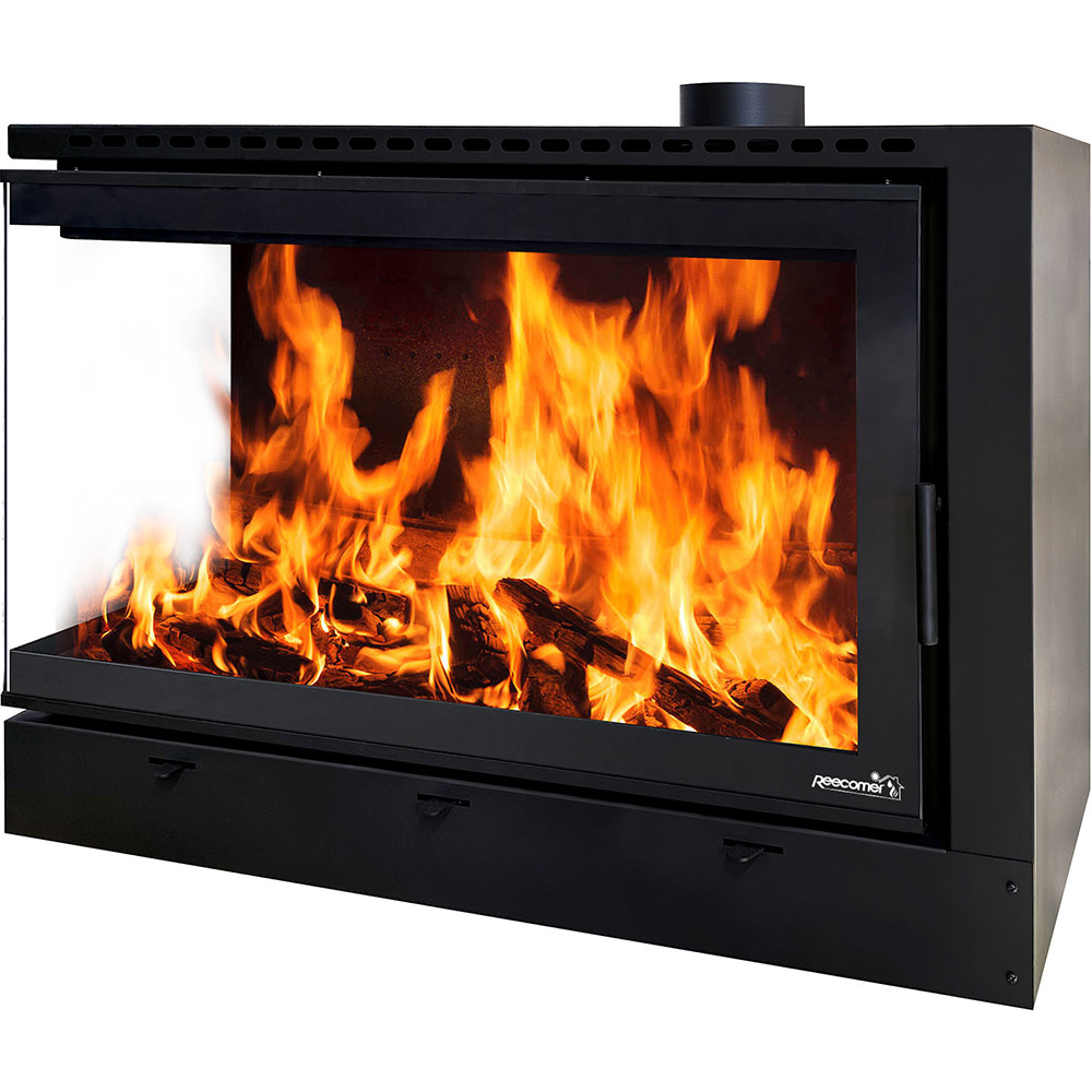 Focar semineu colt REECOMER FS-CS13, 13kW, 115.4 x 50 x 80.9 cm, negru mat