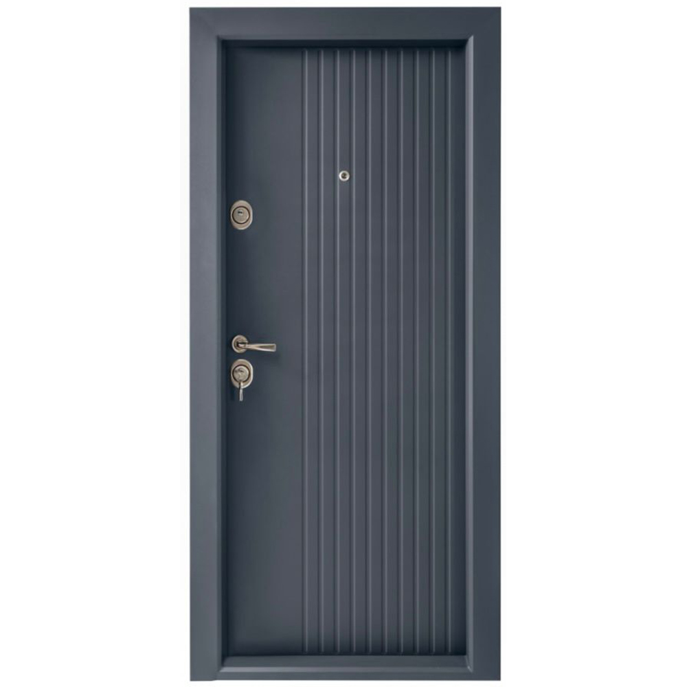 Usa exterior BR10, fara geam, dreapta, metal, 88 x 205 cm, antracit