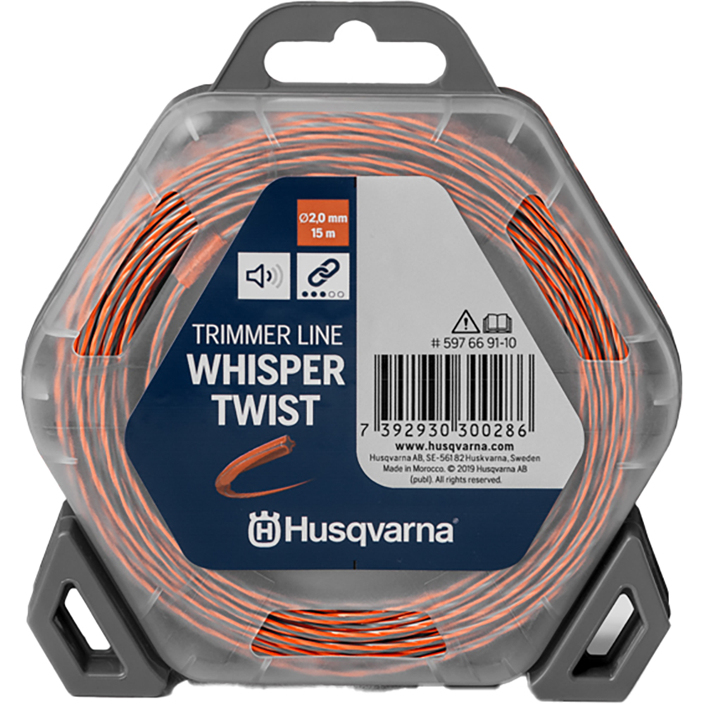 Fir trimmer HUSQVARNA Whisper Twist, 1.5mm x 15m, gri-portocaliu