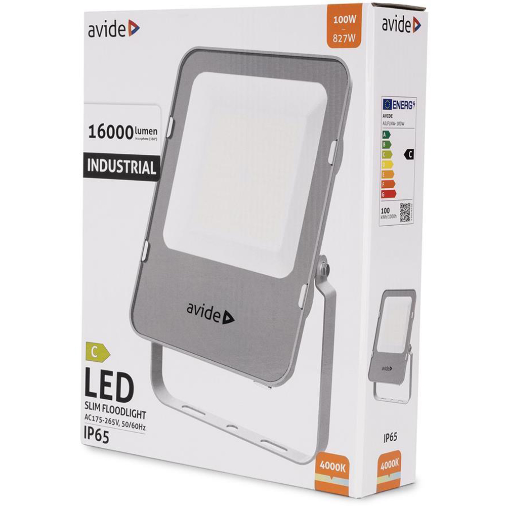 Lampa de lucru AVIDE AILFLNW-100W, 100W, 16000lm, argintiu