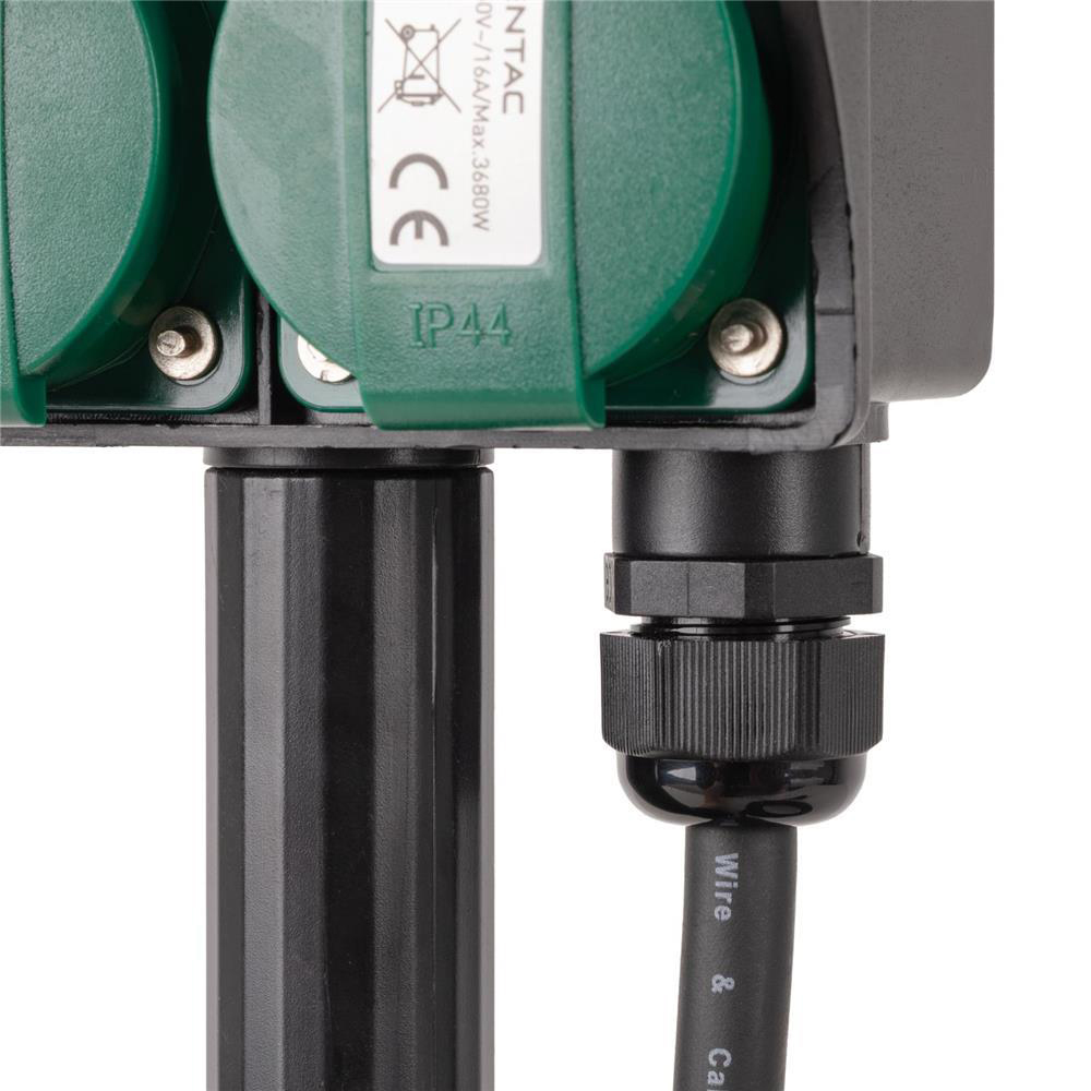 Prelungitor ENTAC ESE1.5G2-5-IP44S, 3680W, 2 prize, 5m, negru