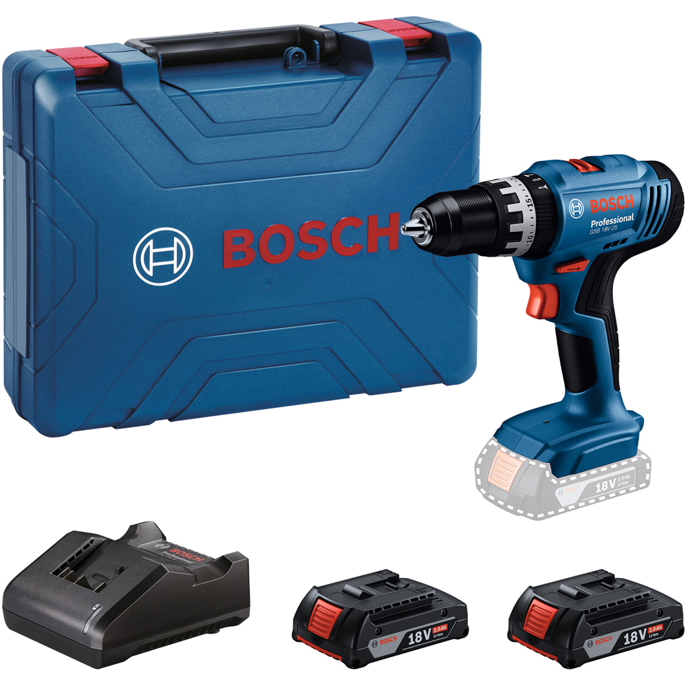 Masina de gaurit si insurubat cu percutie BOSCH Professional GSB, 18V-25, 18V, 60Nm
