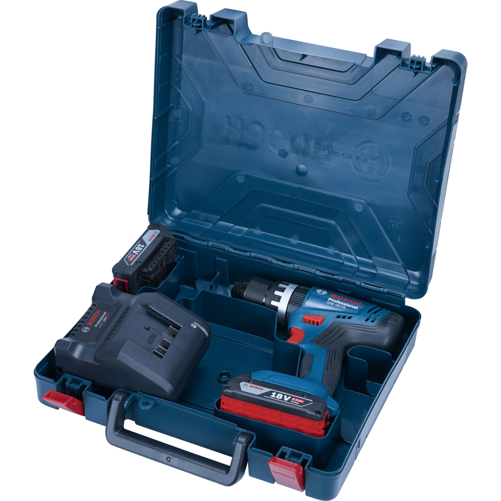 Masina de gaurit si insurubat cu percutie BOSCH Professional GSB, 18V-25, 18V, 60Nm