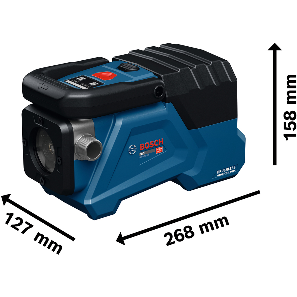 Pompa transfer pentru apa curata BOSCH Professional GTP 18V-28, 18V, fara acumulator
