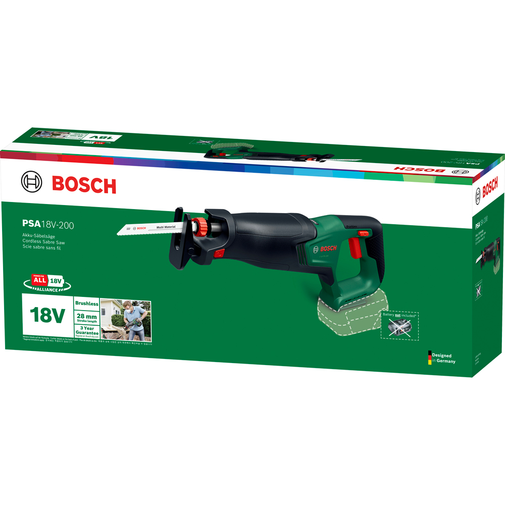 Fierastrau sabie BOSCH PSA, 18V-200, 18V, cursa 28mm, Brushless, fara acumulator