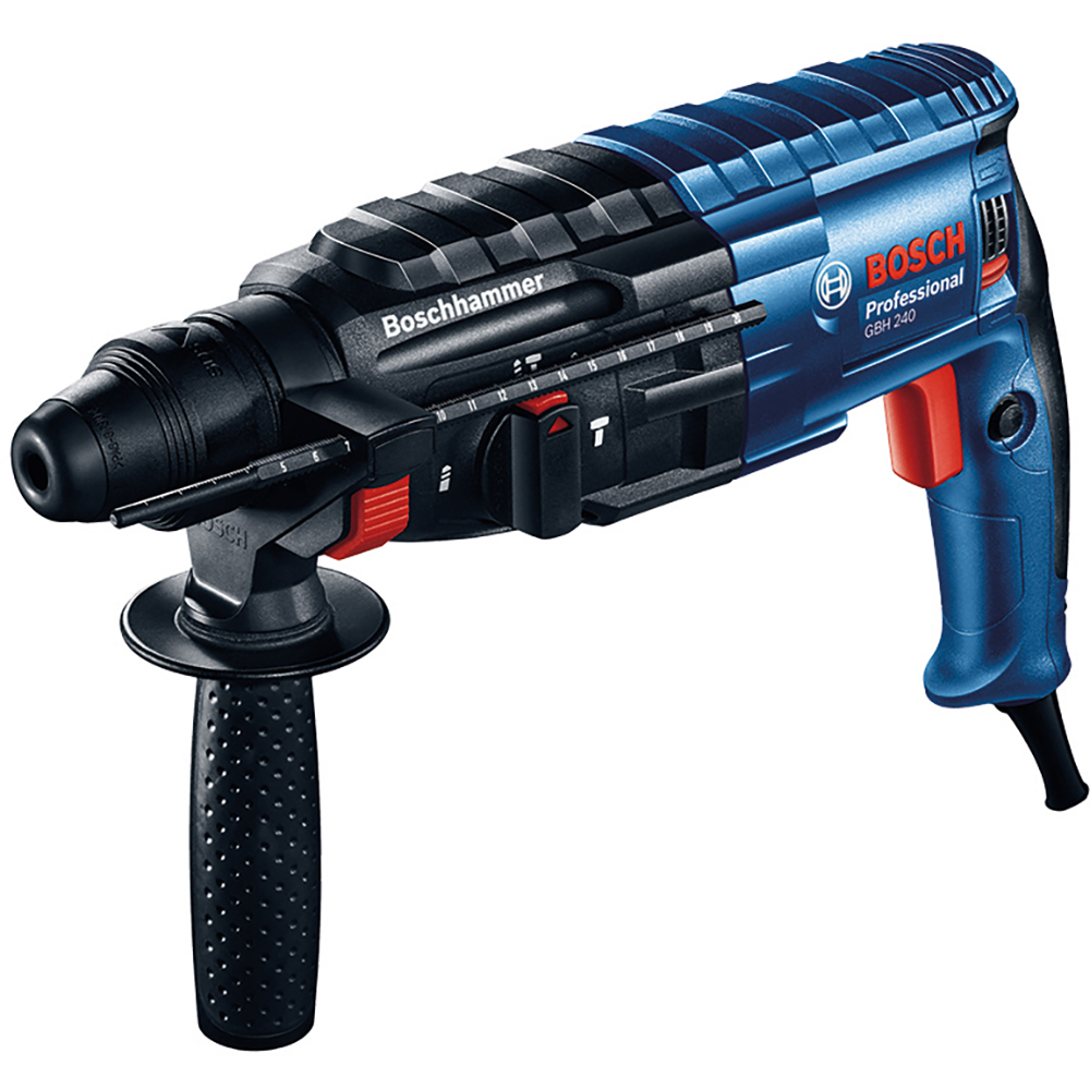 Set ciocan rotopercutor BOSCH PROFESSIONAL GBH 240, 2.7J, SDS Plus, 930rpm + mandrina cu coroana dintata