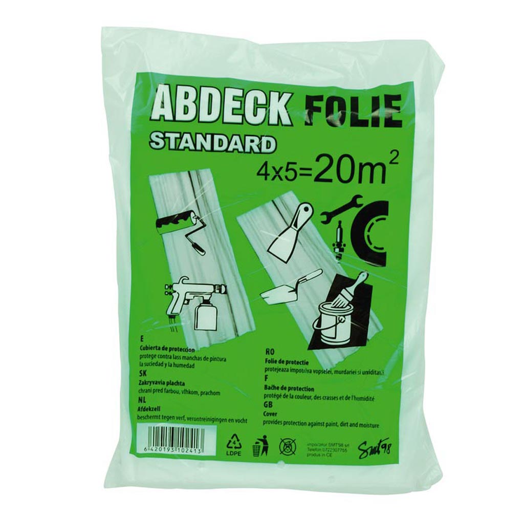 Folie protectie zugravit, standard, 4 x 5 m, 20 mp  Abdeck