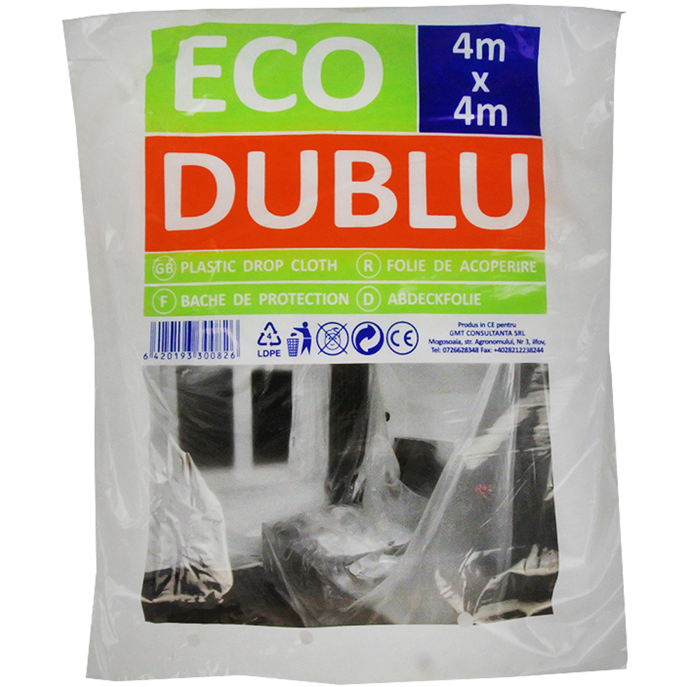 Folie protectie Eco Dublu, 4 x 4 m