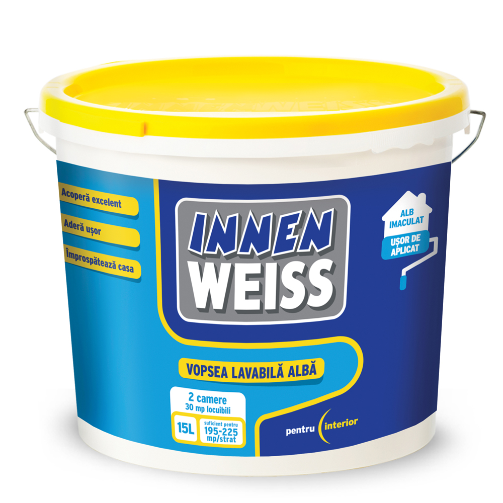 Vopsea lavabila Innenweiss pentru interior, 15L, alb