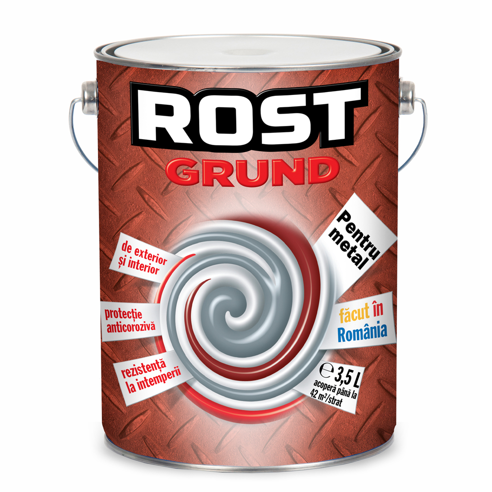 Grund pentru metal ROST, 3.5L, rosu oxid