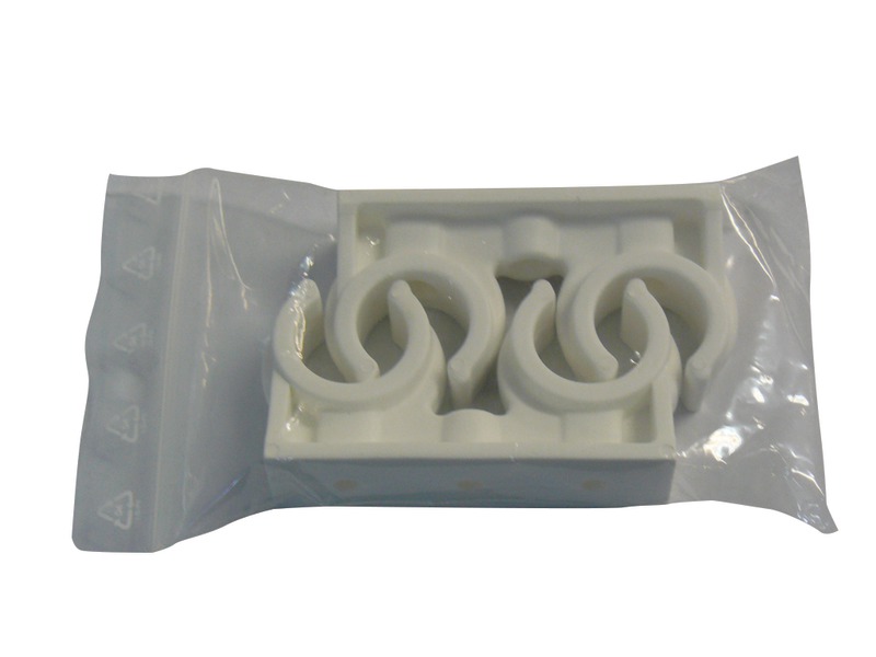 Clema dubla PP , 22mm, alb, 2buc