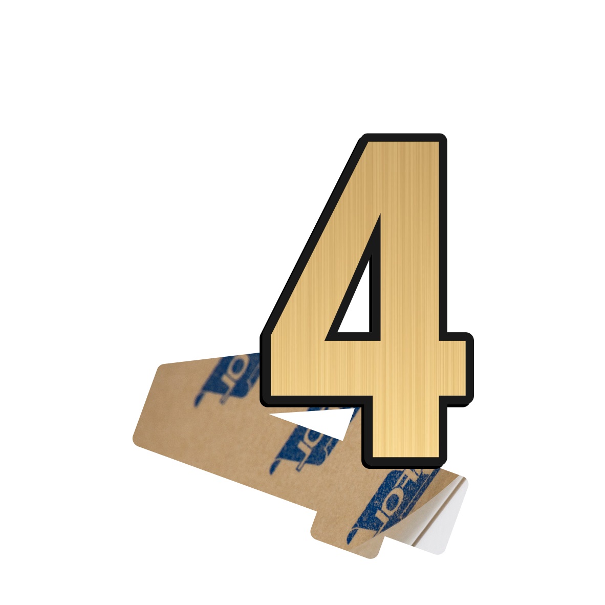 Cifra 4, ABS, Gravat, Auriu, M6  Creative Sign